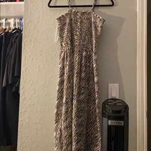 Midi dress with leopard print